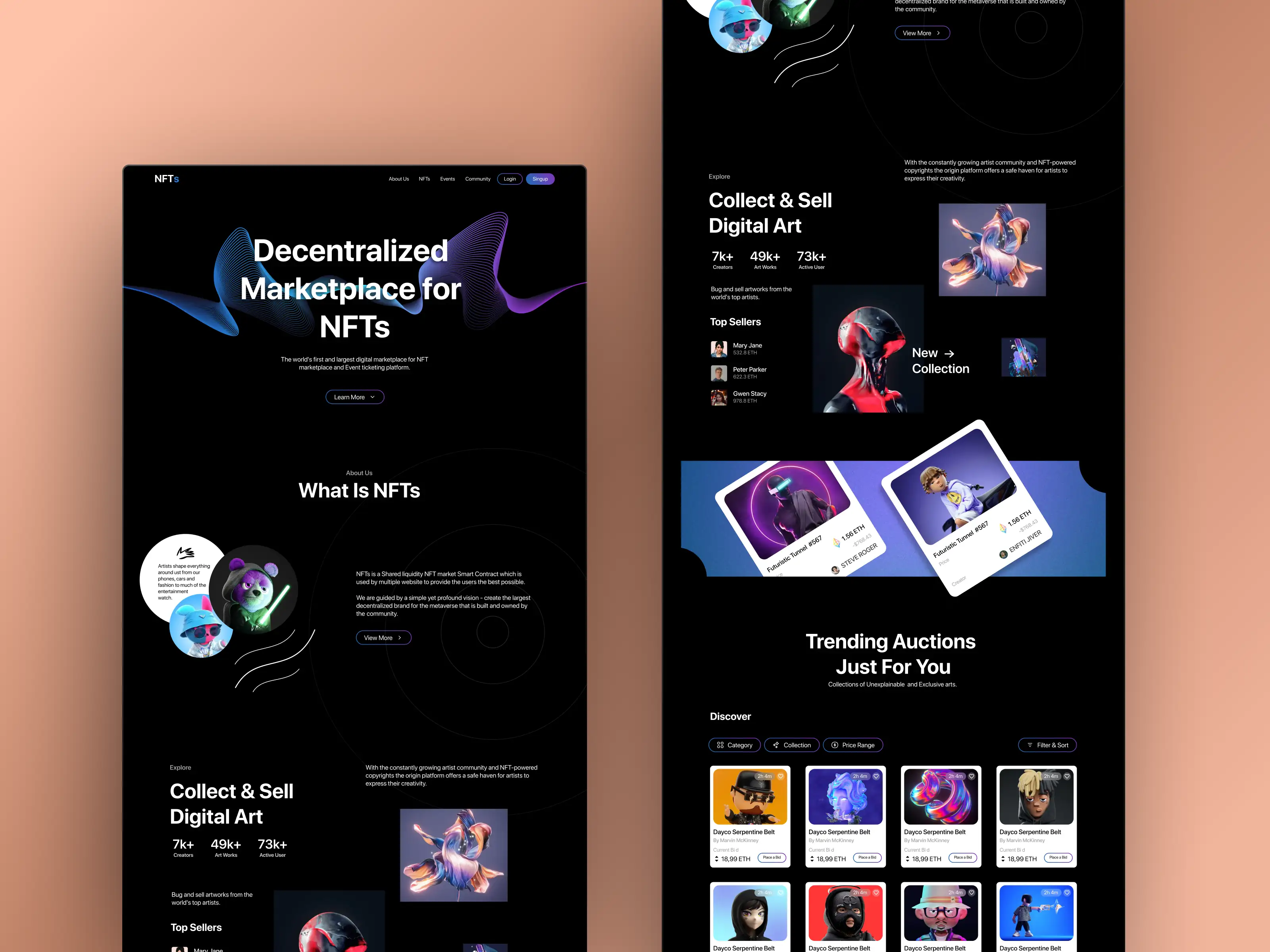 NFT Marketplace — collection views